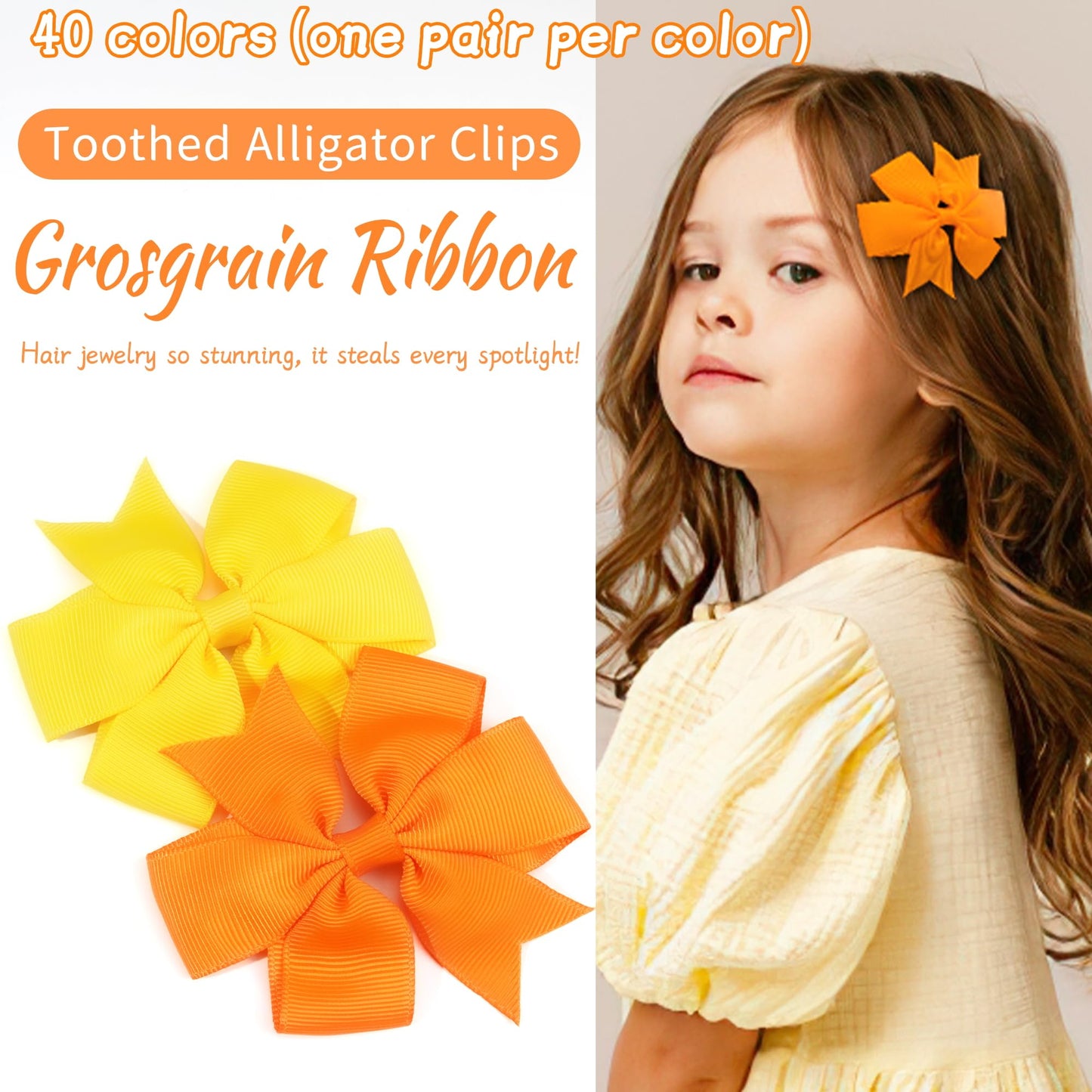 C?LOT 80 Pcs 3.5 Inch Boutique Grosgrain Ribbon Pinwheel Hair Bows Alligator Clips For Girls Toddlers Accessories Teens Gifts In