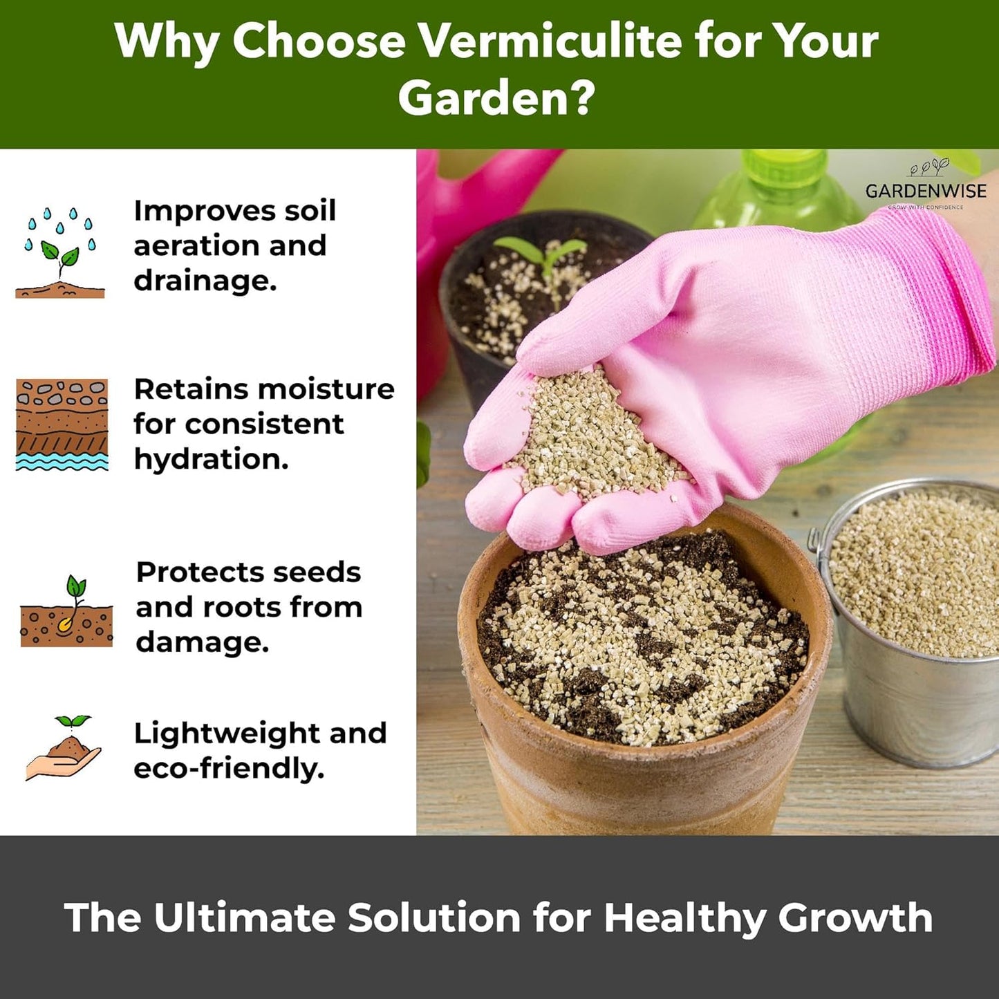 Organic Fine Vermiculite for Indoor Gardening Plants and Mushrooms – Enhances Soil Aeration, Seed Germination, Rooting Cuttings – Small Packages and Bulk (Vermiculite Grade 2 – Fine, 3 qt)