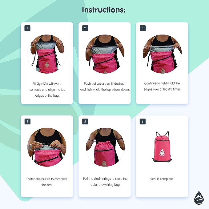 Skog Å Kust GymSak | Patented 2-in-1 Drawstring Cinch Bag with Removable Waterproof Dry Bag | Sugar Skulls