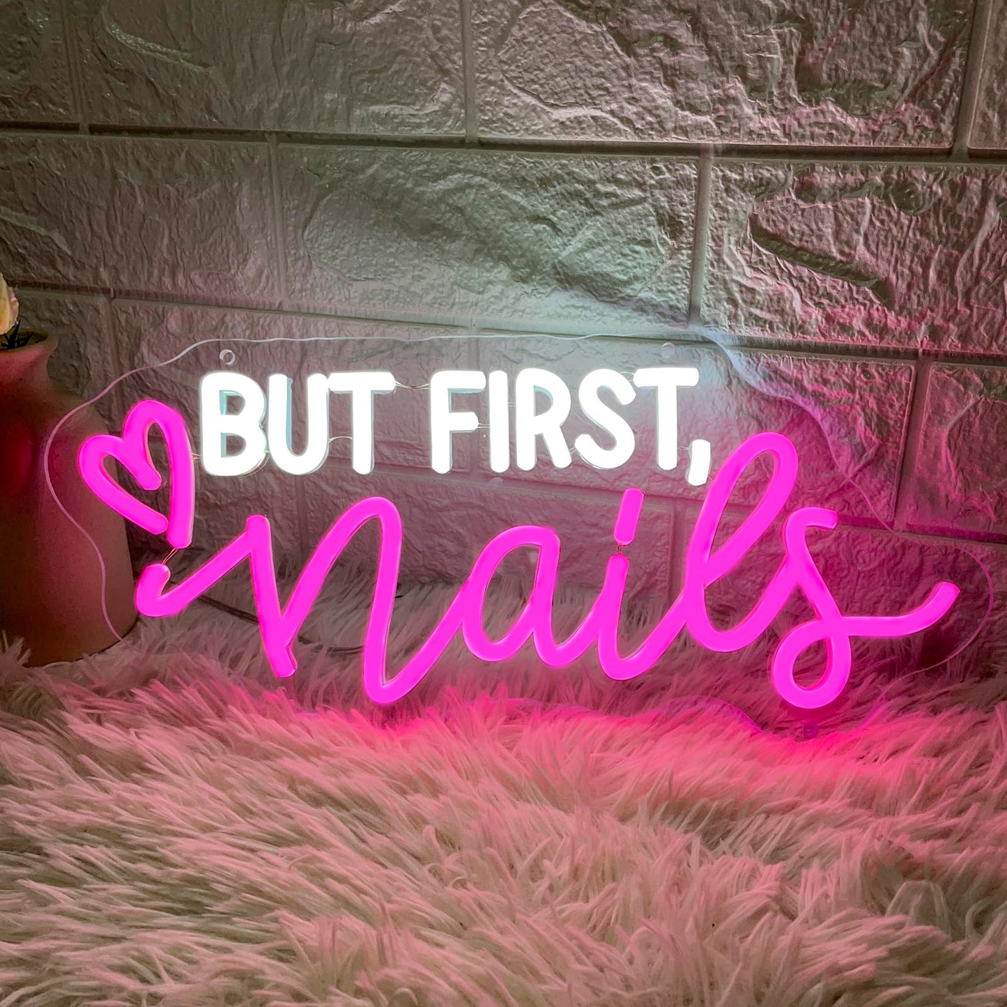 But First Nails Neon Sign For Wall Decor  Led Nails Neon Signs For Nail Room  Beauty Room  Salon Bar  Bedroom  Nails Neon Lights Christmas Birthday Gift For Girls  Lover  Friend