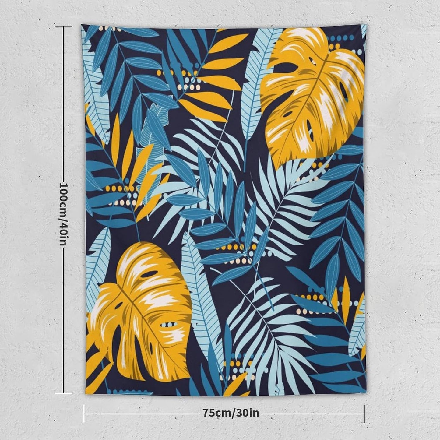ICMOLYYENLO Palm Leaf Tapestry Wall Hanging, Tropical Leaves Plant Jungle Green Hawaiian Art Home Decor for Guest Bedroom Living Room Dormitory 60x60 Inch