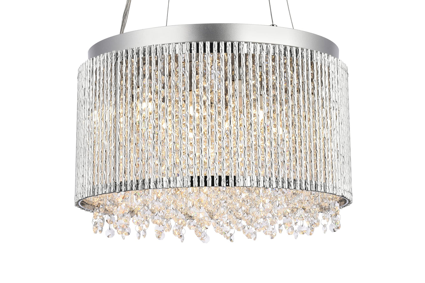 Elegant Lighting Influx Ten Light Pendant - Silver, Model V2092D16C/Rc