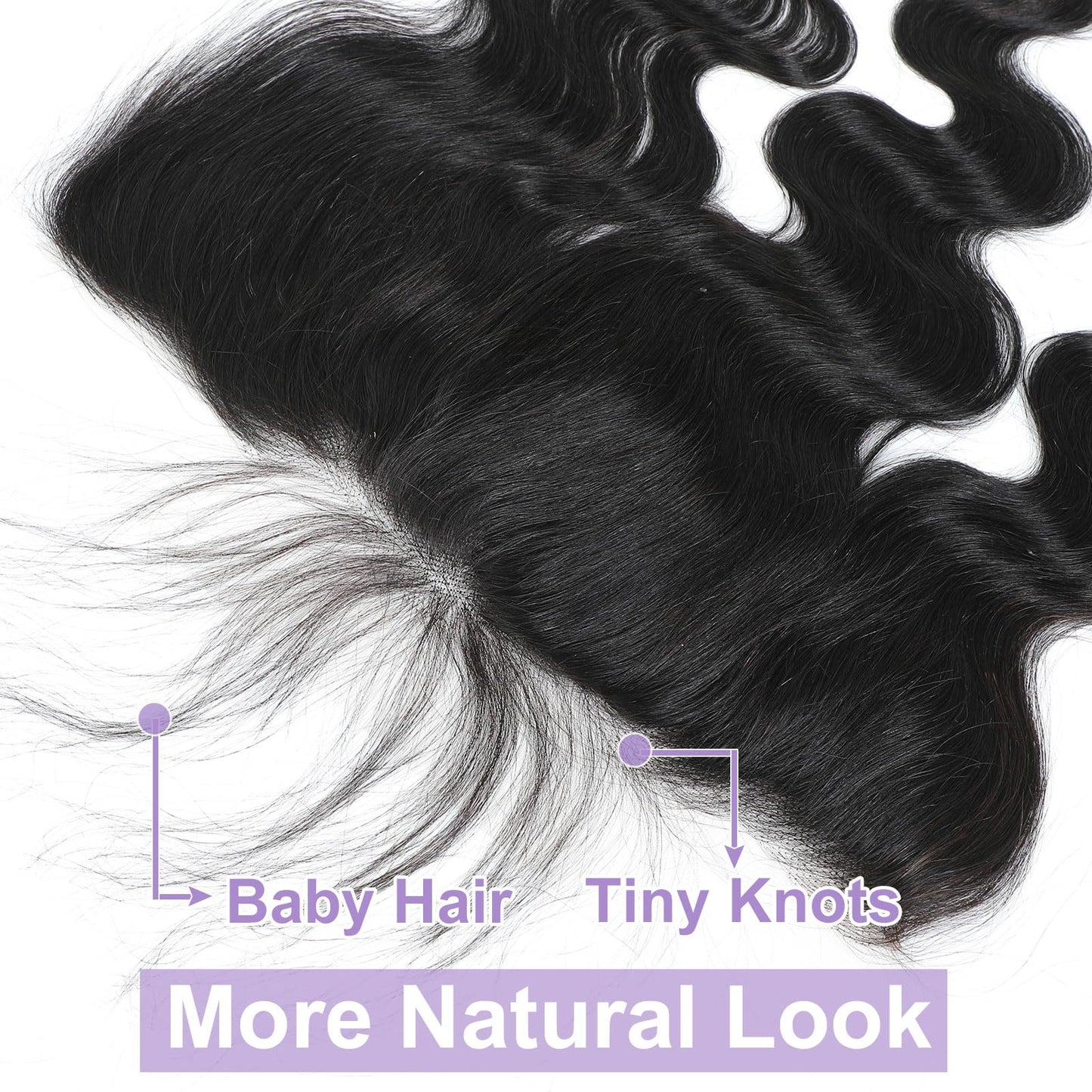 DSEKCAIN HD Frontal 13x6 Lace Frontal HD Lace Body Wave 20 Inch Transparent 13x6 Closure 100% Real Human Hair Ear to Ear Big Spa