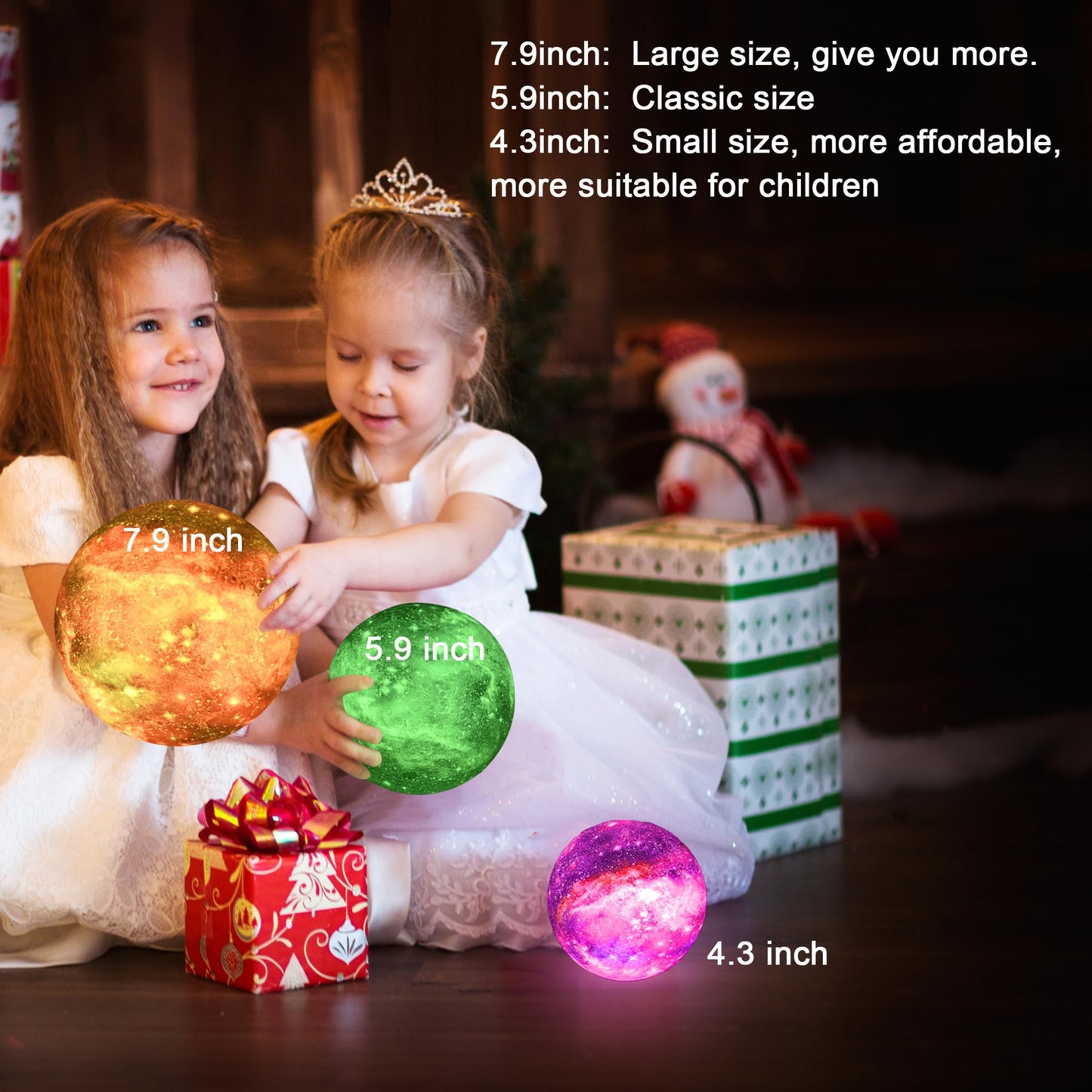 Hyodream Moon Lamp - 5.9 Rechargeable Night Light, Touch & Remote Control, 16 Colors, Multicolor, Model Rf-06082019