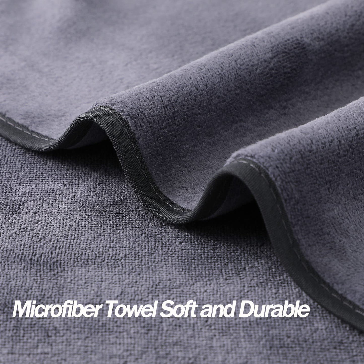 Wuwahold Microfiber Gym Towels Bigger Size Super Soft for Exercise Fitness, Sports, Workout, 380-GSM 15-Inch x 31-Inch Quick-Drying Towels (3 Pack, Pure Grey)