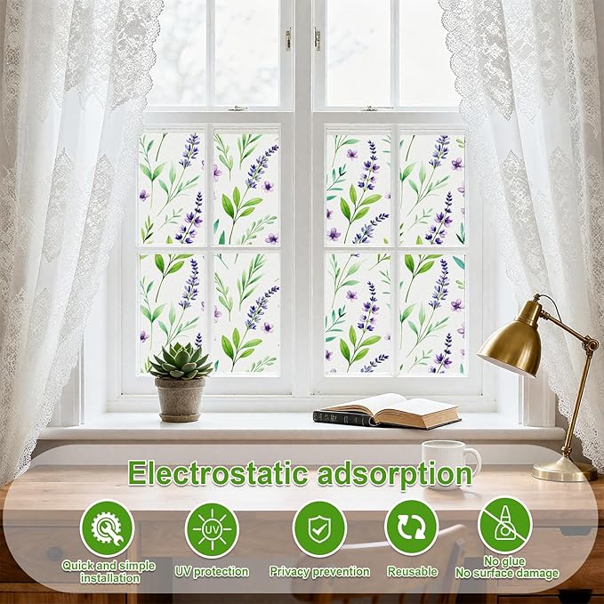 Frosted Glass Window Frosting Film Window Privacy Film One Way Privacy Windows Clings Static Cling Home Room Bathroom Spring Decor Car Decorations Tint Door Cover Renter Friendly Stickers