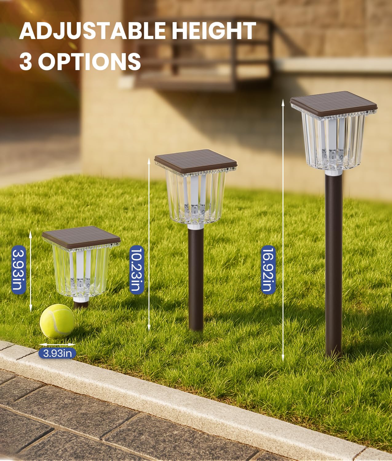 Super Bright Solar Pathway Lights Outdoor Powered Adjustable Warm&Cool White Waterproof Ip65 Garden Decor Landscape Lighting Outside For Yard/Patio/Walkway/Driveway/Landscape (Cocoa Brown  2 Pack)