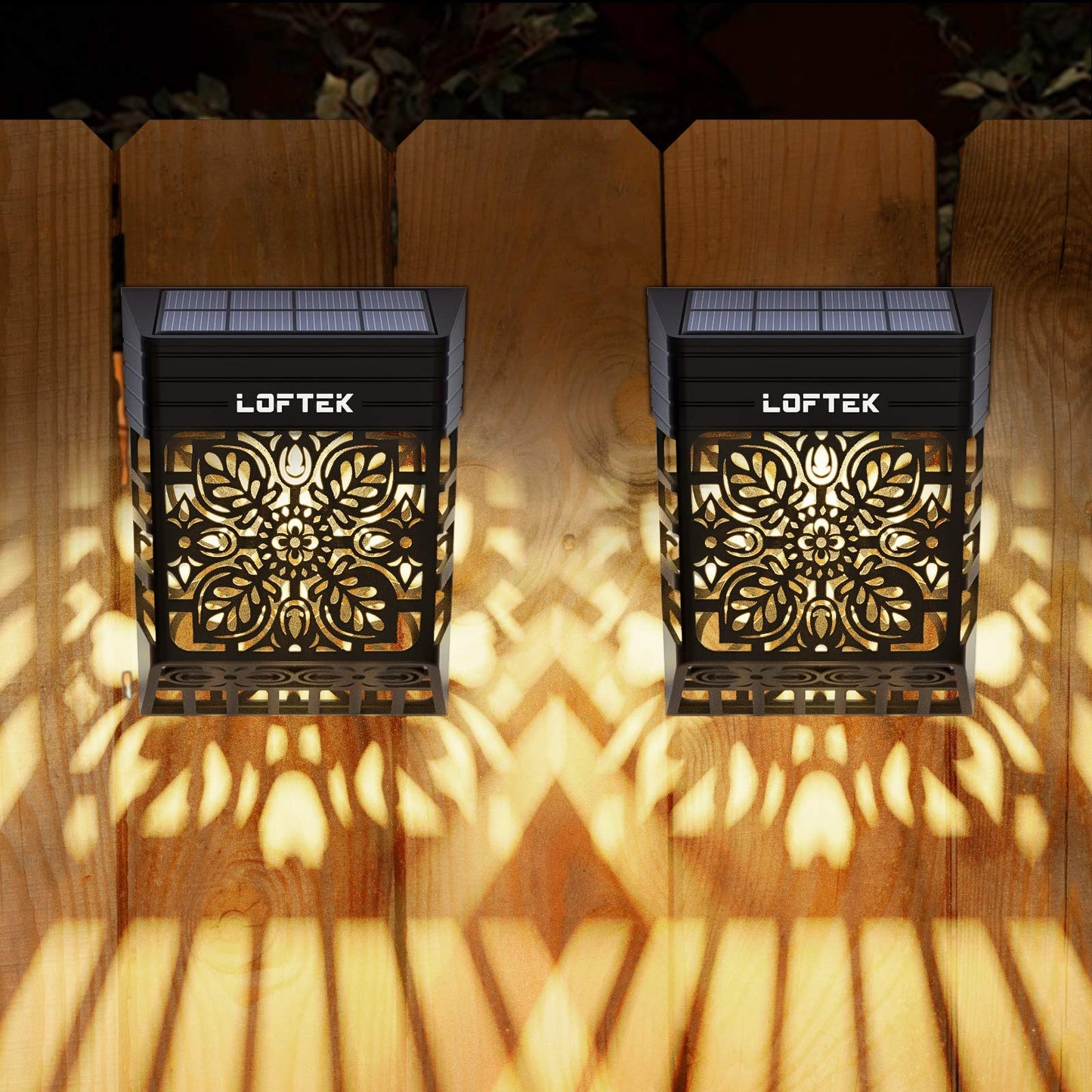 LOFTEK Solar Deck Lights, 2 Pack, Waterproof Outdoor Fence Post Light, Warm White, Model SLR0601S