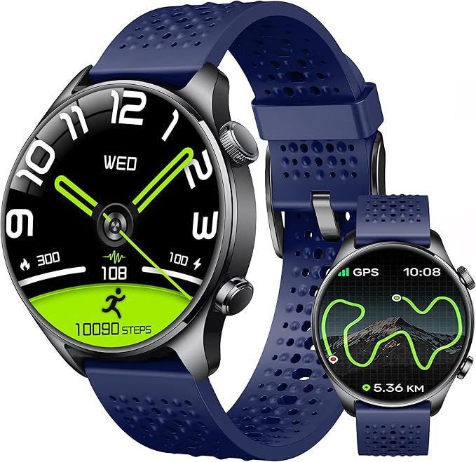 LZBWOL Smartwatch for Men & Women, 1.43" AMOLED Fitness Tracker GPS, Bluetooth Call, Heart Rate, Blood Oxygen (SpO2), Slee...