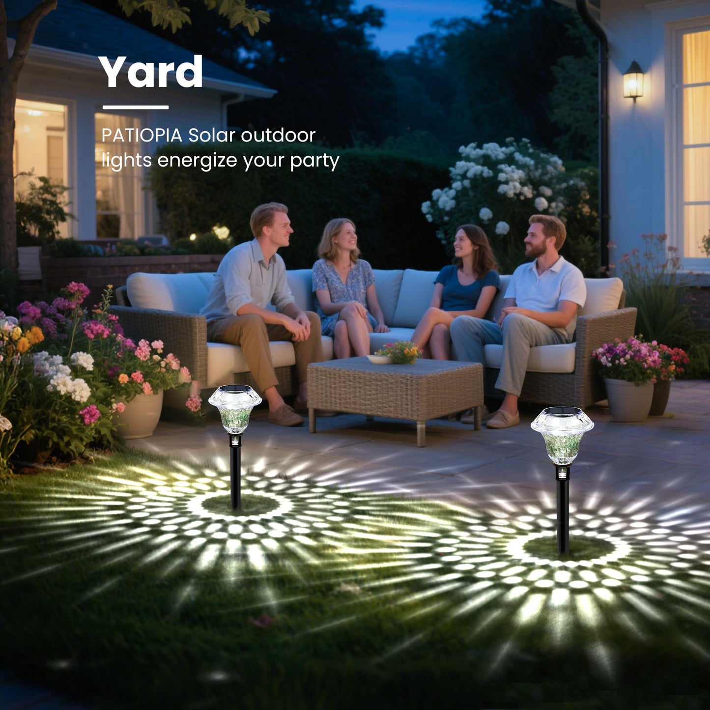 Patiopia Solar Pathway Lights Garden Decor For Yard  Solar Garden Lights For Outside Waterproof Landscape Lighting  Garden Decorative For Walkway  Driveway  Yard  Landscape  Lawn (6 Pack Cold White)