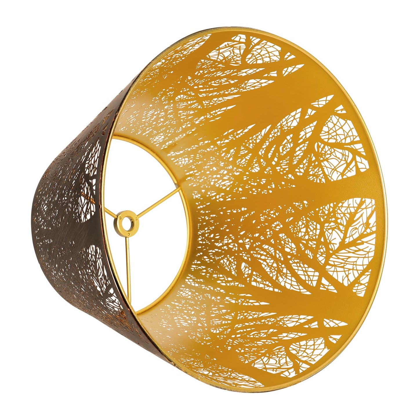 Small Metal Lampshade Forest Etching Forest Lamp Shade Pattern 6 Top 10 Bottom Height 7.5 Fits For Table Lamps And Floor Lamps Spider Fitter Out Black In Gold Alucset Lampshade