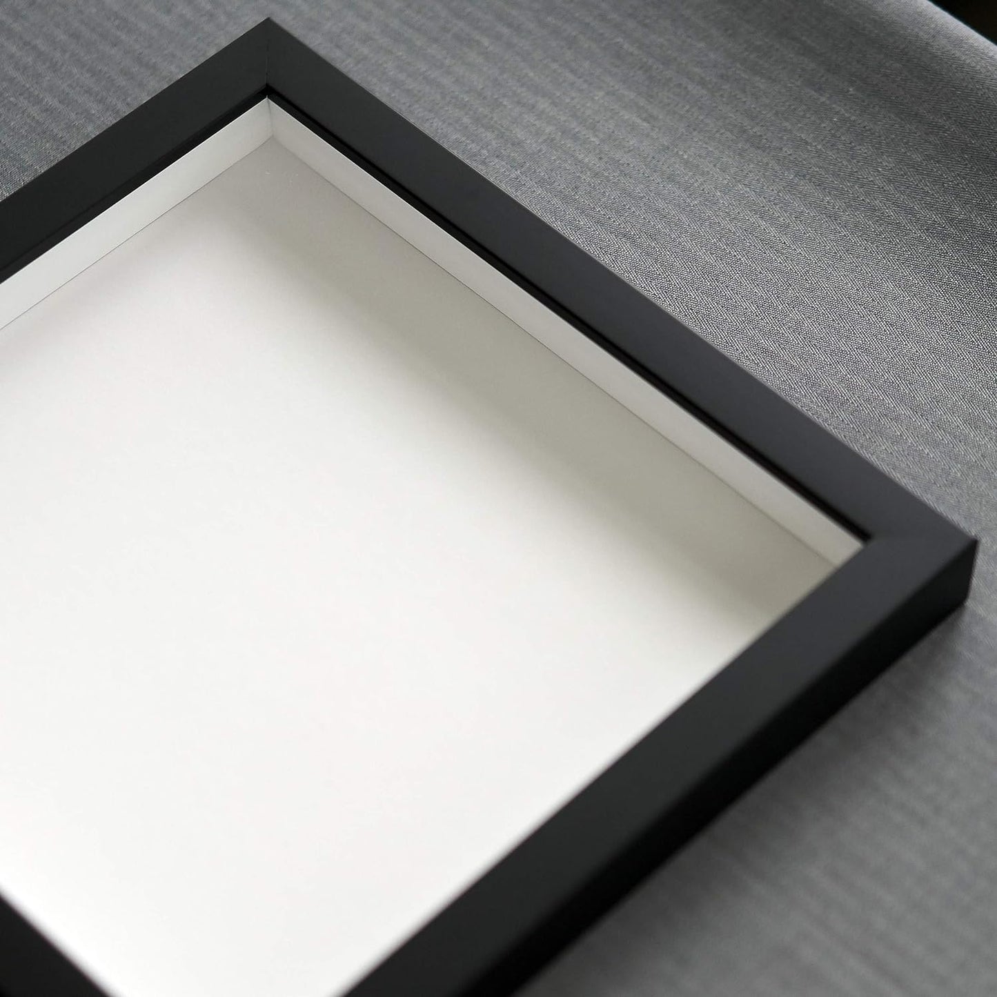 19x27 Shadow Box Black Solid Wood Display Frame with White Acid-Free Backing UV Acrylic & Hanging Hardware - with 3/4" Usable Depth