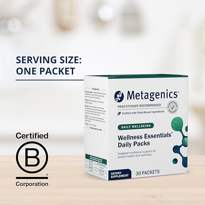 Metagenics Wellness Essentials Daily Packs - 30 Daily Multivitamin Packs - Heart Health Support* - With Vitamin A, C, D, E - Omega-3 Fatty Acids - Non-GMO & Gluten Free - 30 Packets