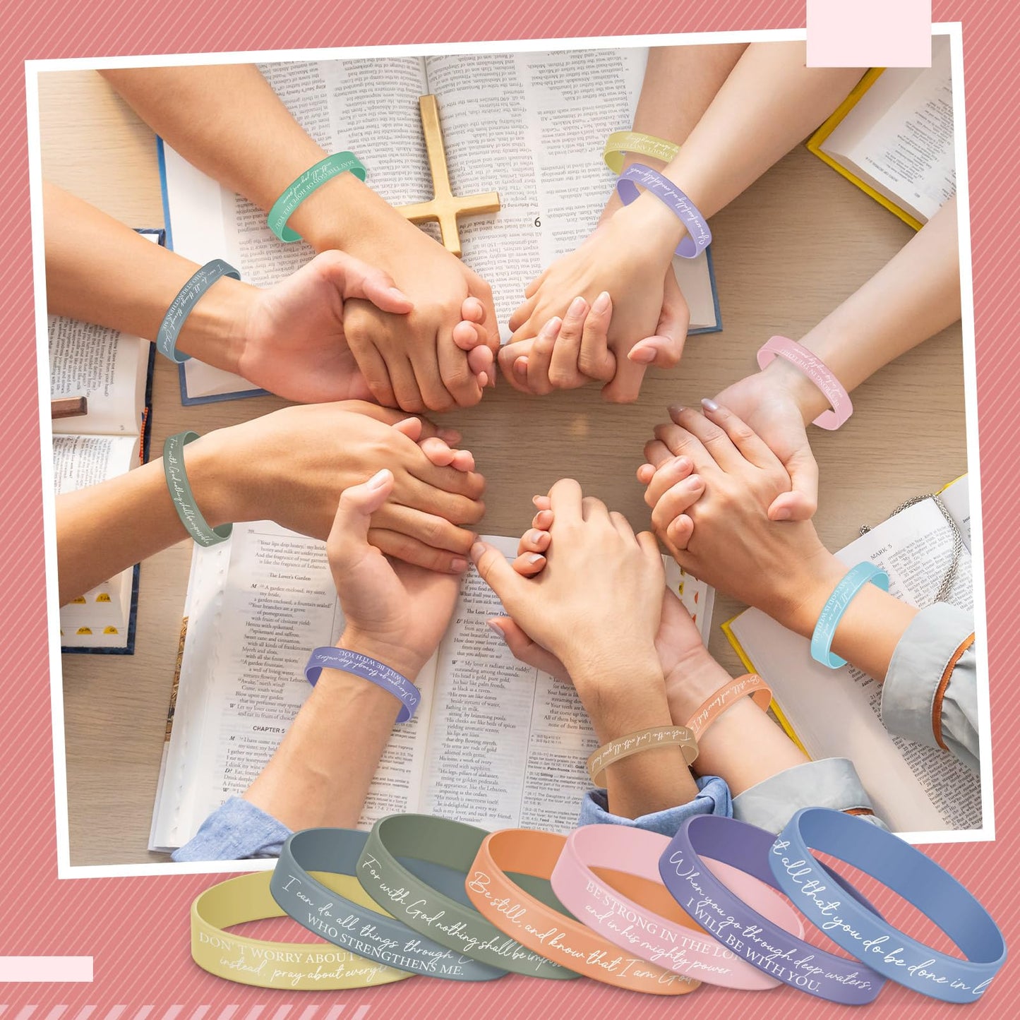 Ecation Bible Verses Bracelets Bulk Scripture Silicone Religious Bracelets Motivational Quote Rubber Wristbands Inspirational Ch
