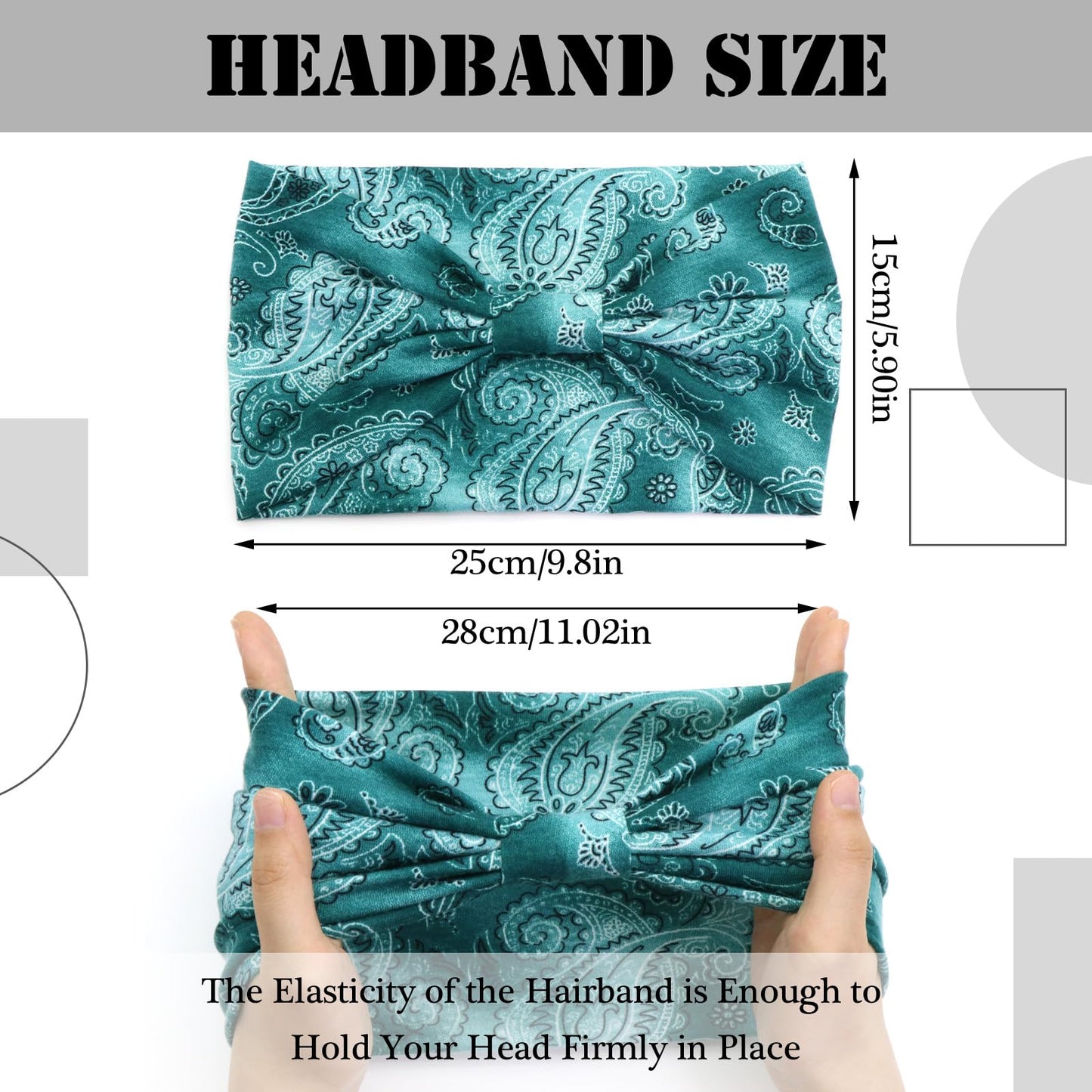 SAWINDA Boho Headbands for Women Wife Soft Hair Bands Twist Knotted Elastic Non-slip Hair Wrap Bandeau Yoga Running Workout Hair