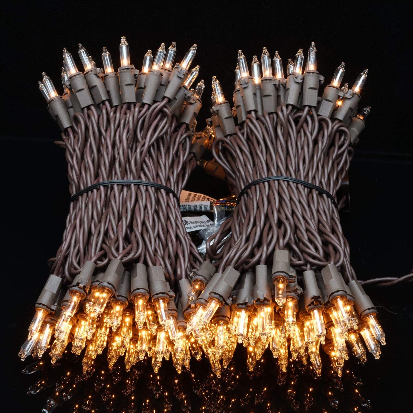 Yuletime Clear Christmas Lights, 66Ft 200 Count, Ul Certified, Brown Wire, Incandescent Mini Light Set, Model Dds-L-100E/2F