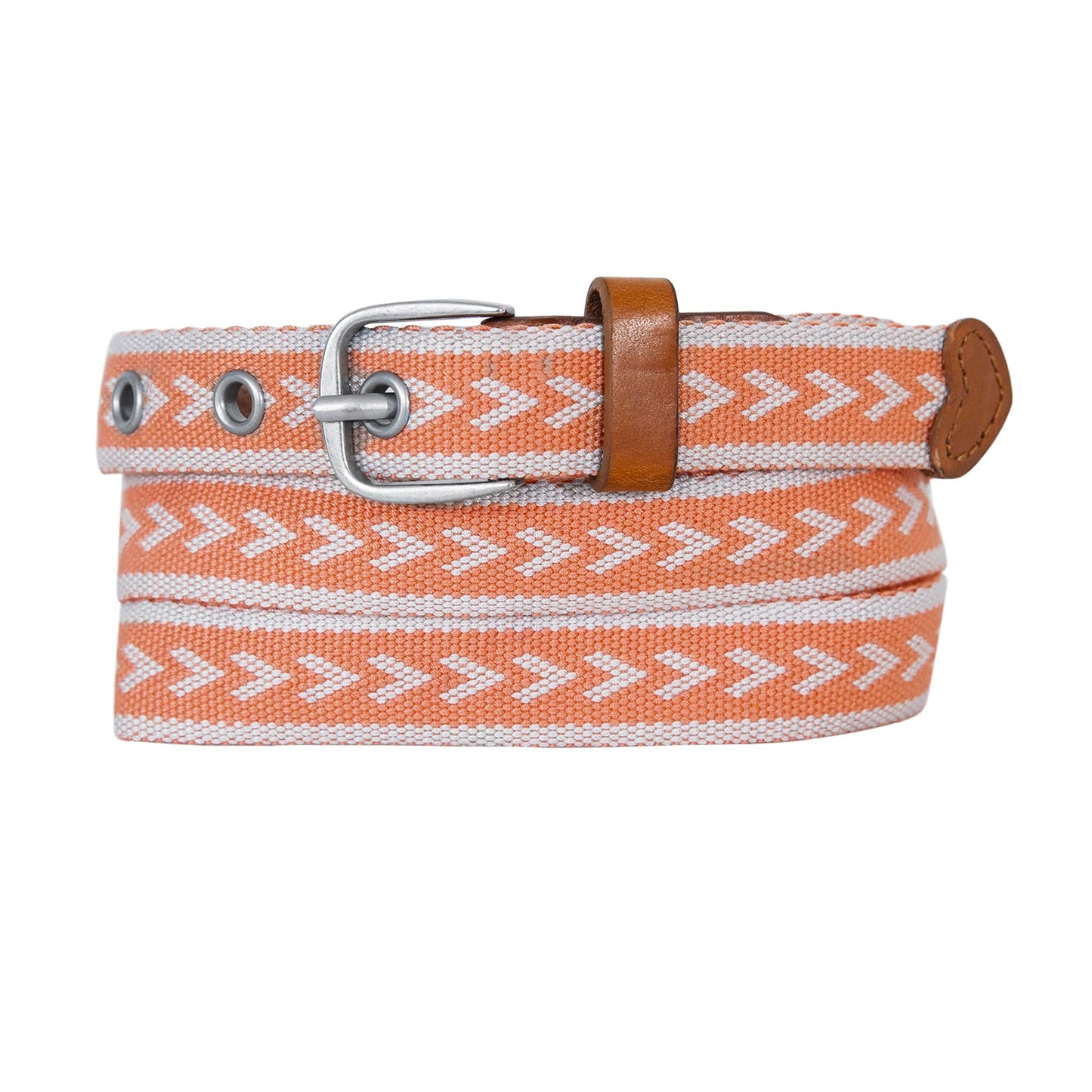 Eddie Bauer Women's Cascade Grommet Webbing Belt with Metal Buckle - Coral - Small