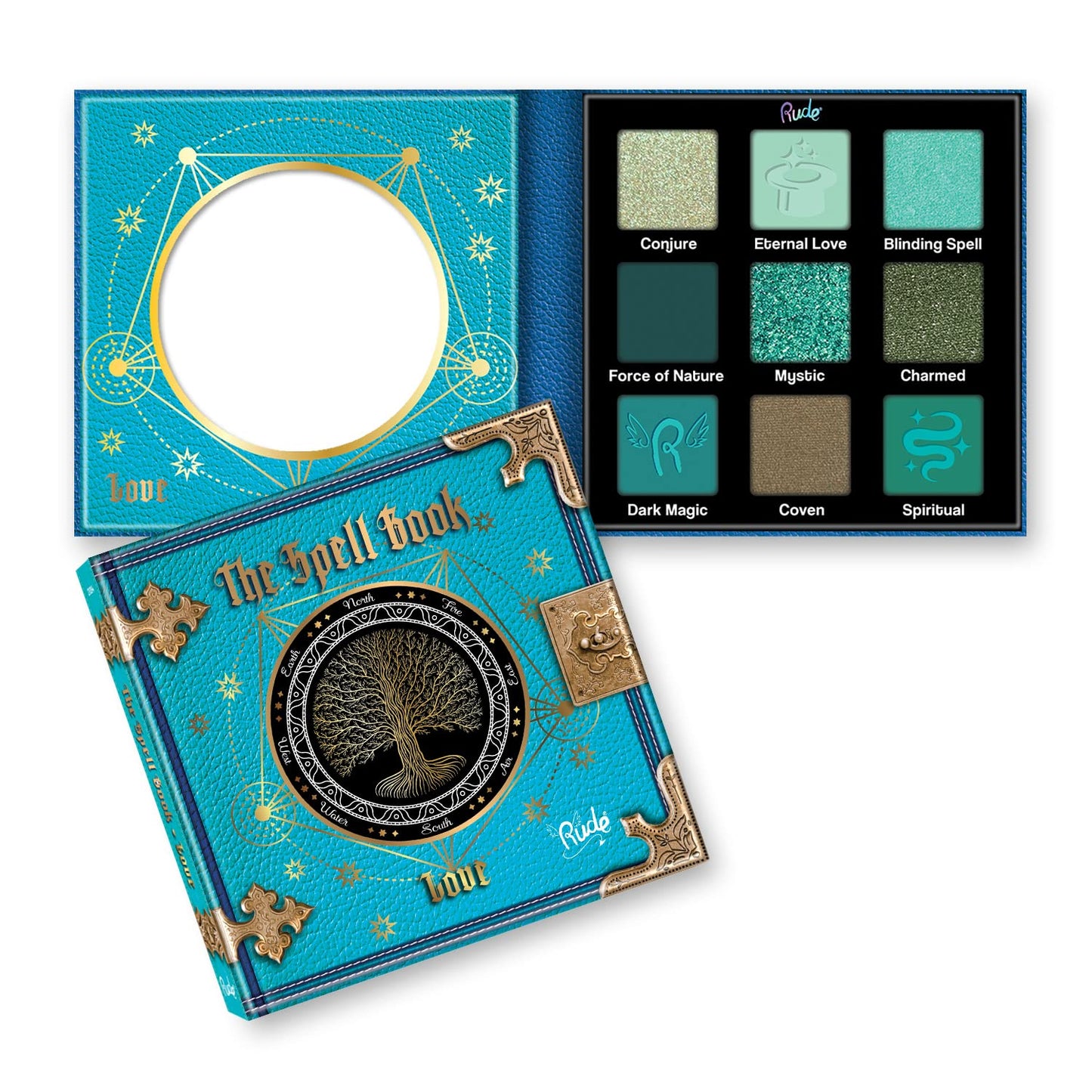 The Spell Book Palette - Love by Rude Cosmetics for Women - 0.38 oz Eye Shadow