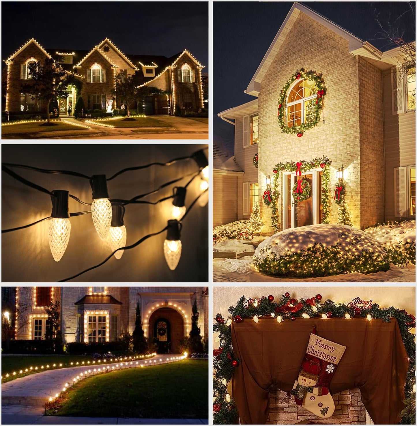 Bort 100 Pack C9 Led Replacement Light Bulb  C9 Led Bulbs For Christmas Outdoor String Lights  E17 Intermediate Base  Commercial Grade Holiday Bulbs Warm White 2700K