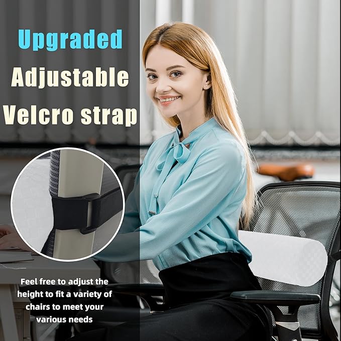 Lumbar Roll Pillow for Lower Back, Lumbar Support Foam Roll Cushion with Pillowcase and Upgraded Strap for Office, Chair, Car, Seat Pain Relief & Improving Posture (White grid, Long-15*4.3'')
