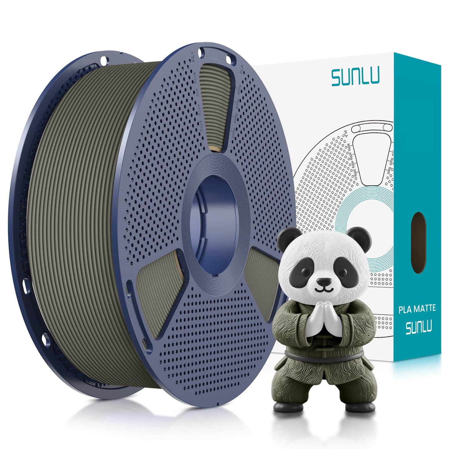 Sunlu Pla Matte 3D Printer Filament 1.75Mm, Pla Filament 1Kg Spool (2.2Lbs), Dimensional Accuracy +/- 0.02Mm, Matte Clay Pla
