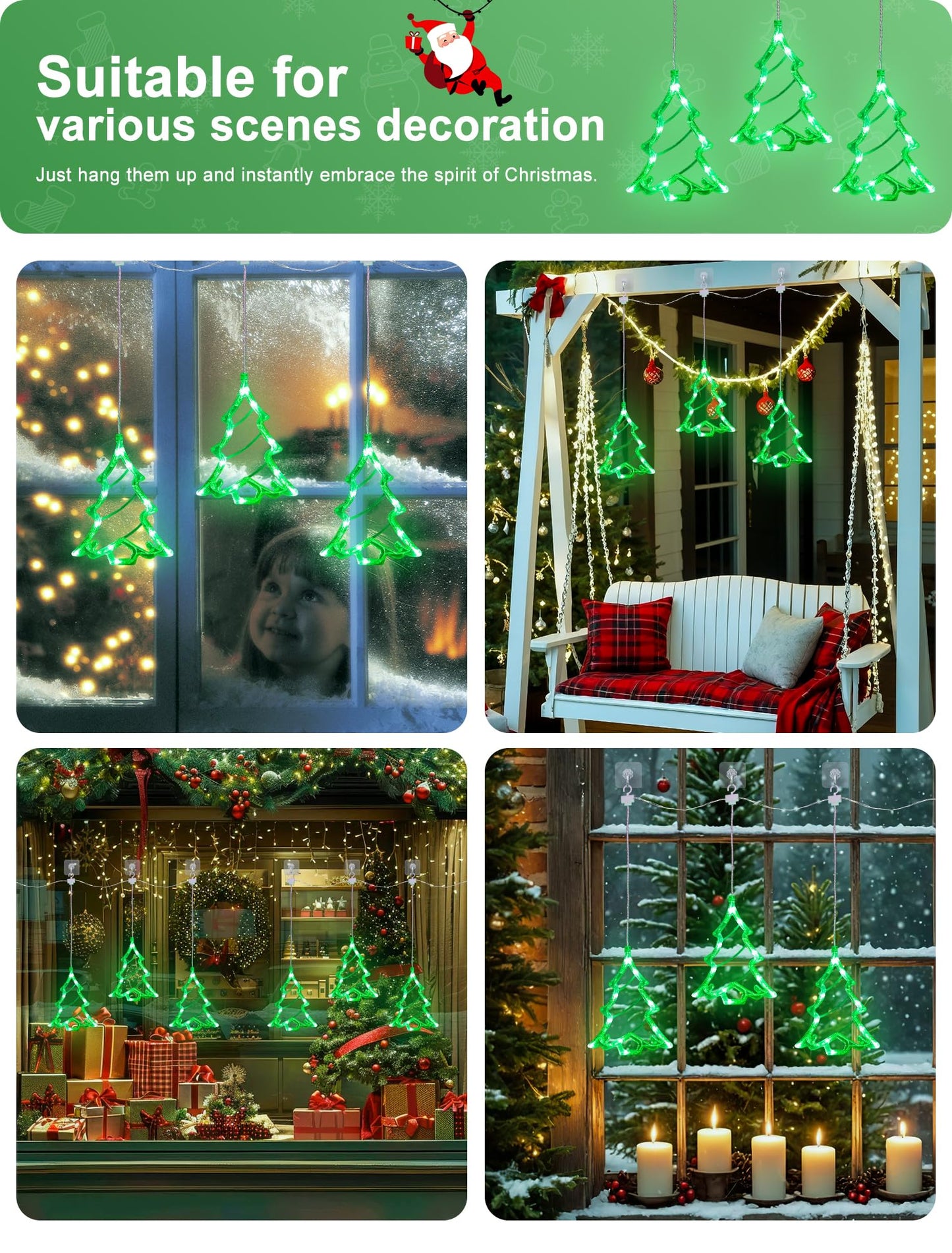 Youngar Christmas Tree Lights Outdoor Tree Window Light  Battery/Usb Powered With Timer  5Ft 30 Led Warm White Indoor Holiday Decor