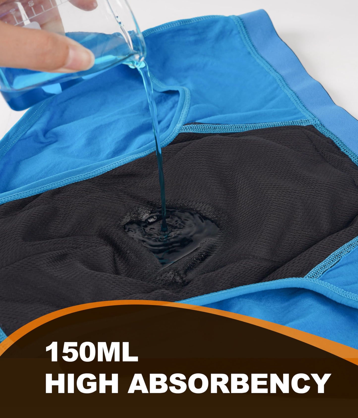 SUNCHIRI Incontinence Underwear for Men, 150ML Absorbent Washable Protective Leak Proof Reusable, Briefs 3 Pack (Multicolor01, Medium)