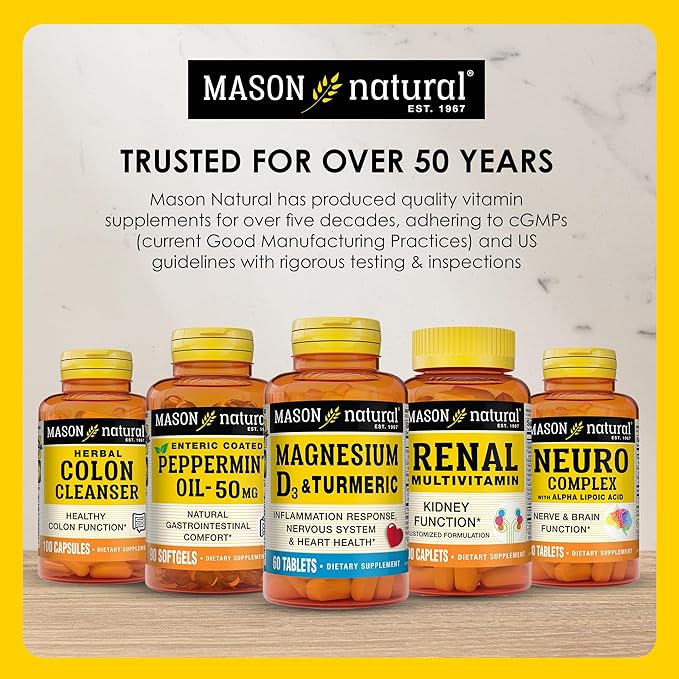 MASON NATURAL Glucosamine Chondroitin 1500/1200 3 Per Day with Vitamin C - Supports Joint Health, Improved Flexibility and Mobility*, 100 Capsules