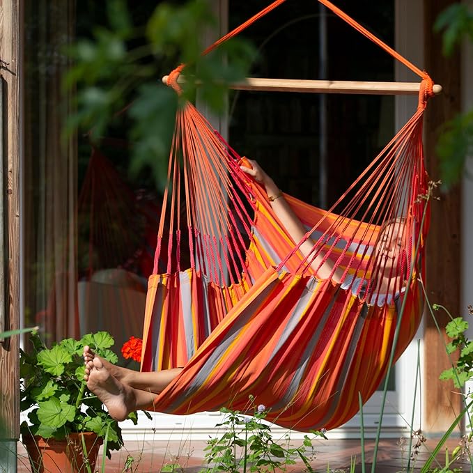 LA SIESTA® - XL King Domingo Hammock Swing Chair & CasaMount - Weather & Tear Resistant Hanging Chair - Outdoor Indoor Hammock Chair w/Suspension Kit for Walls Ceilings Square Beams - Toucan