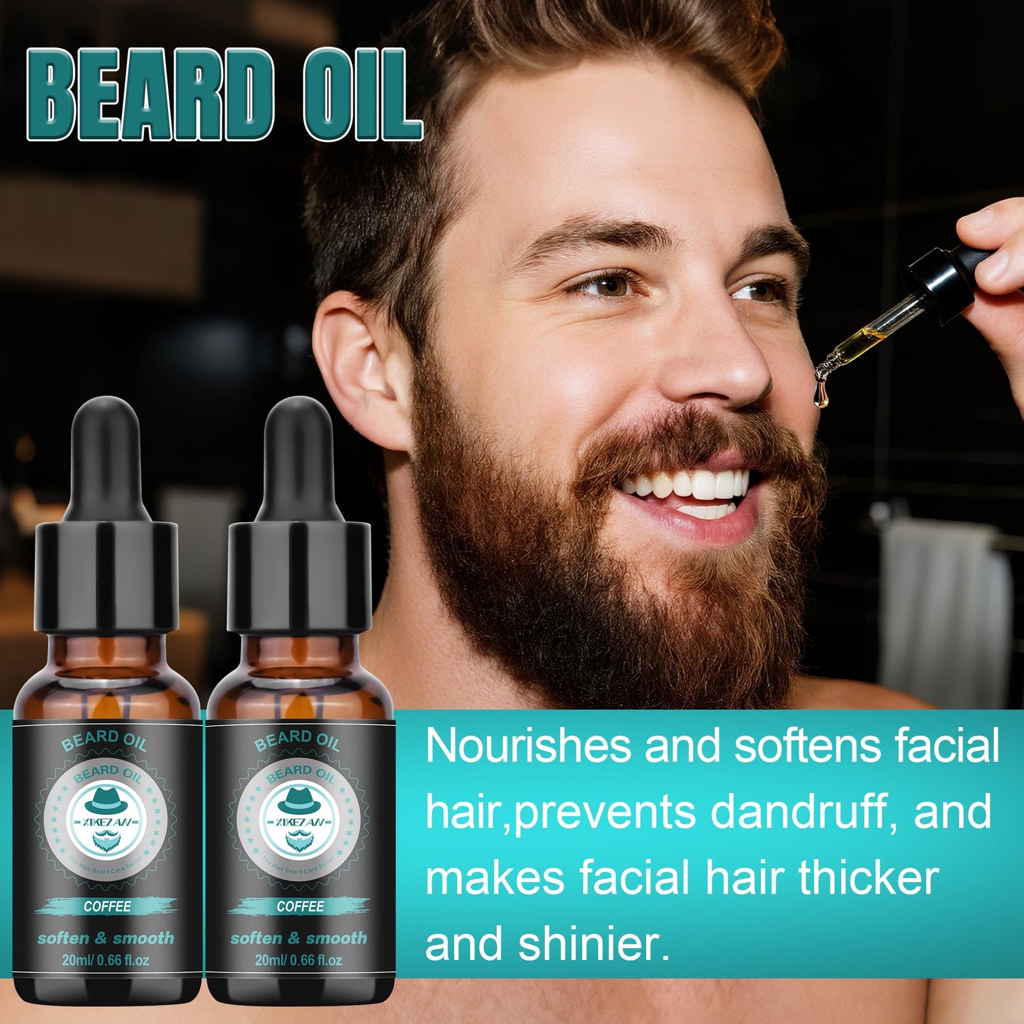 XIKEZAN Husband Dad Gifts, Coffee Beard Kit for Men Care,Cool Stuff Unique Birthday Valentines Fathers Thanksgiving Anniversary
