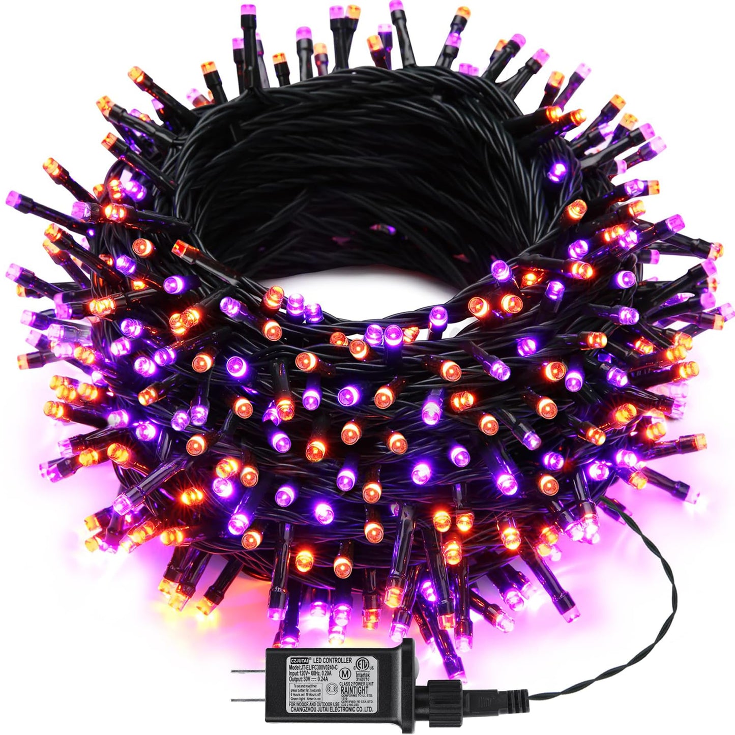 Joomer 500 Led Halloween String Lights - Orange Purple, Waterproof, 8 Modes, 174Ft, Perfect For Indoor Outdoor Decorations