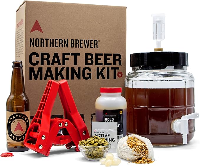 Northern Brewer - Siphonless 1 Gallon Craft Beer Making Starter Kit, Equipment and Beer Recipe Kit (Irish Red Ale)