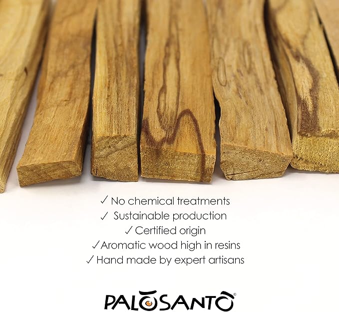 PALOSANTO - Palo Santo Incense Sticks Especial 10cm 3,94in - 10 Pack - Large Organic Palo Santo Sticks Strong Aroma - Wild Harvested Holy Sticks 2cm Thick - Palo Santo Wood Bursera Graveolens