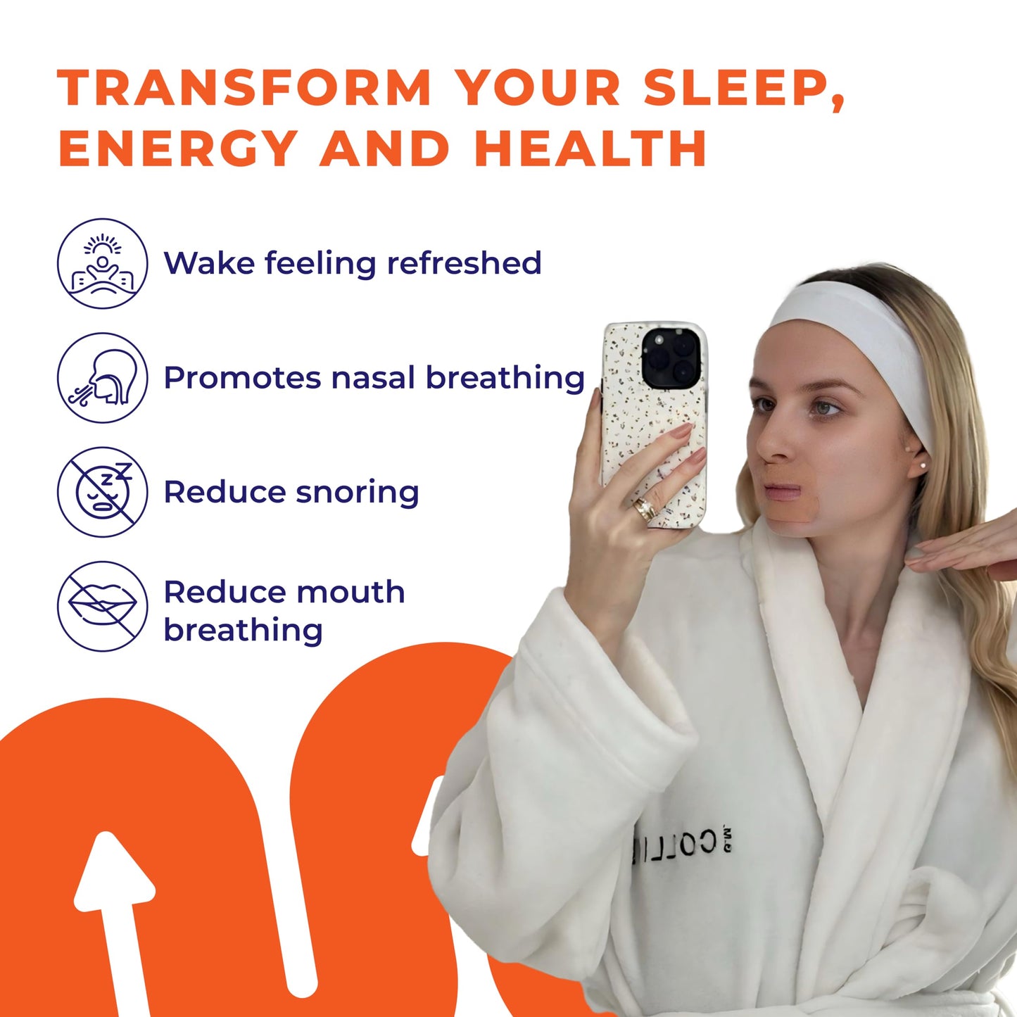 MyoTape - Sleep Tape 30 Nights Supply - Reduce Snoring - Improve Your Sleep - Promote Nasal Breathing - Comfortable & Gentle On Skin - Large