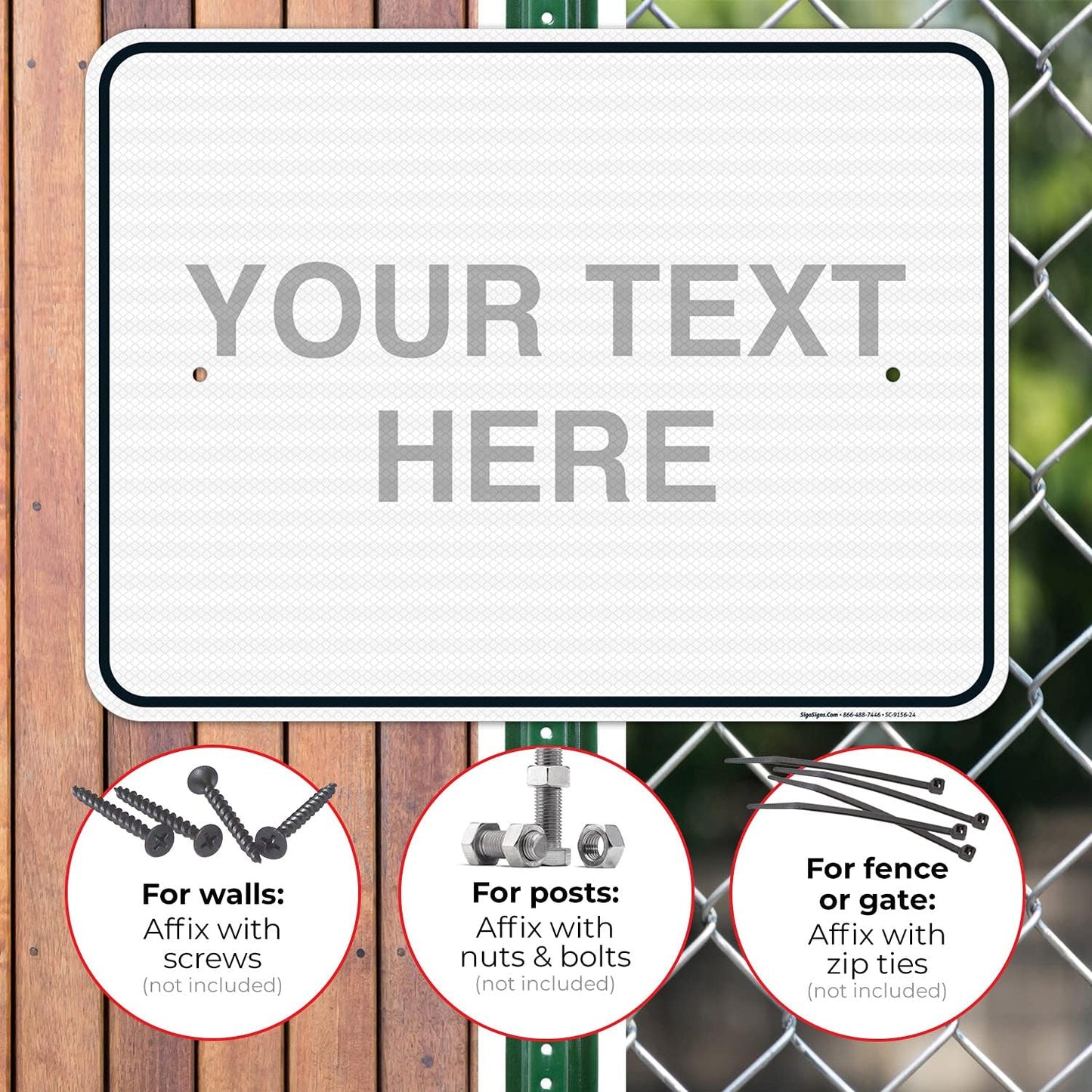 Custom Sign, Personalized Metal Signs, Customize for Office, Business, Home, Workplace, Airbnb, Delivery Signs, 18x24 Inches, 3M EGP Reflective .080 Aluminum, Fade Resistant, Made in USA by Sigo Signs