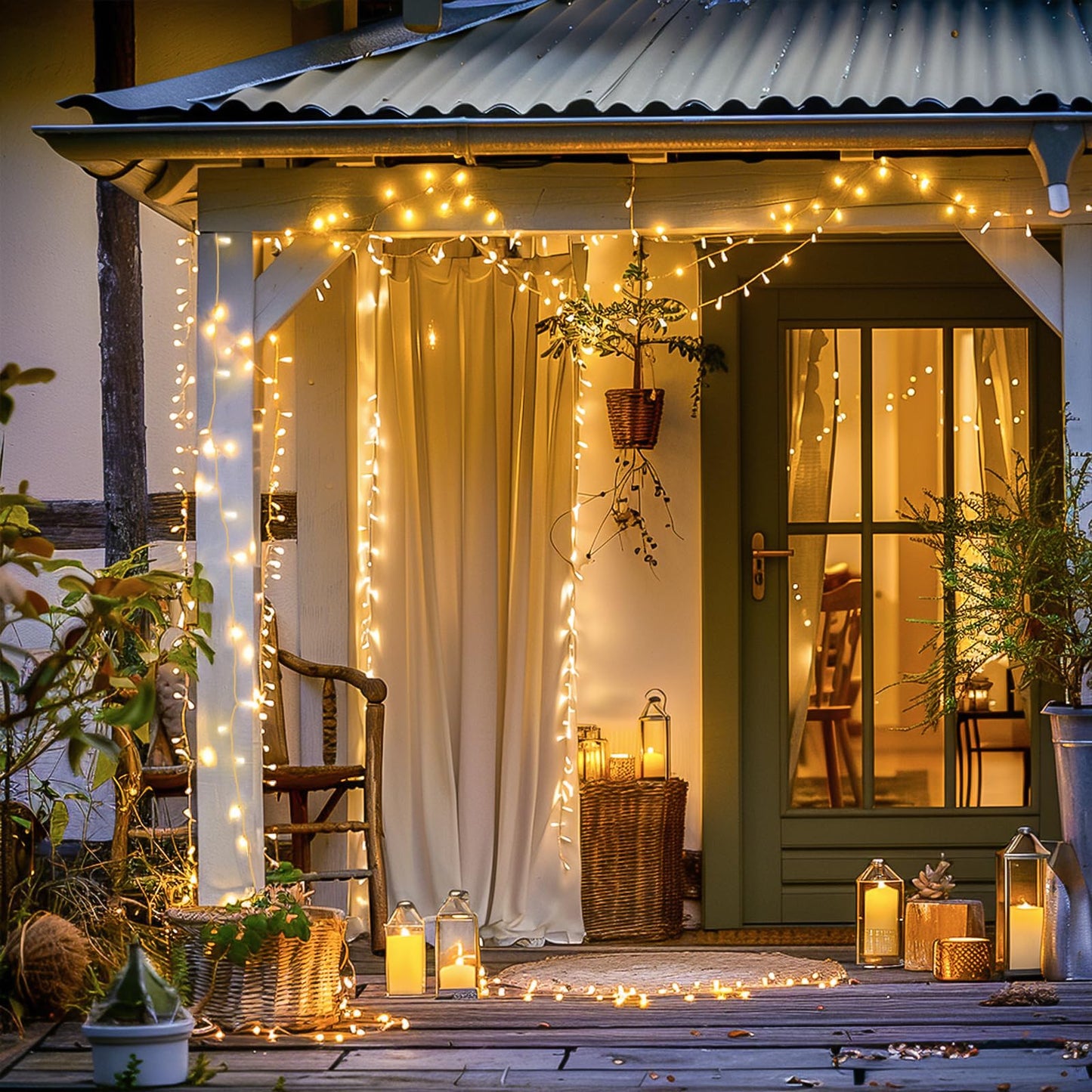 JMEXSUSS 230ft LED String Lights, Warm White, 8 Modes, Clear Wire, Model EXS-S-0720