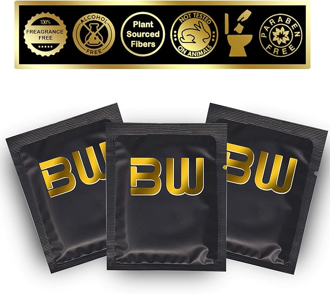BOOTY WIPES for Men - 30 Individually Wrapped Flushable Wipes for Adults, Flushable Wet Wipes Great for Travel, pH Balanced, Infused with Vitamin-E & Aloe