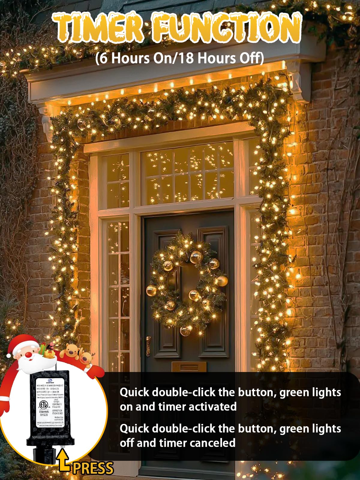 240 Led 78Ft C6 Christmas String Lights  Super Long Christmas Lights Outdoor Indoor With 13 Modes & Timer  Waterproof Fairy Twinkle Light Plug In For Tree Garden Party Xmas Decorations (Warm White)