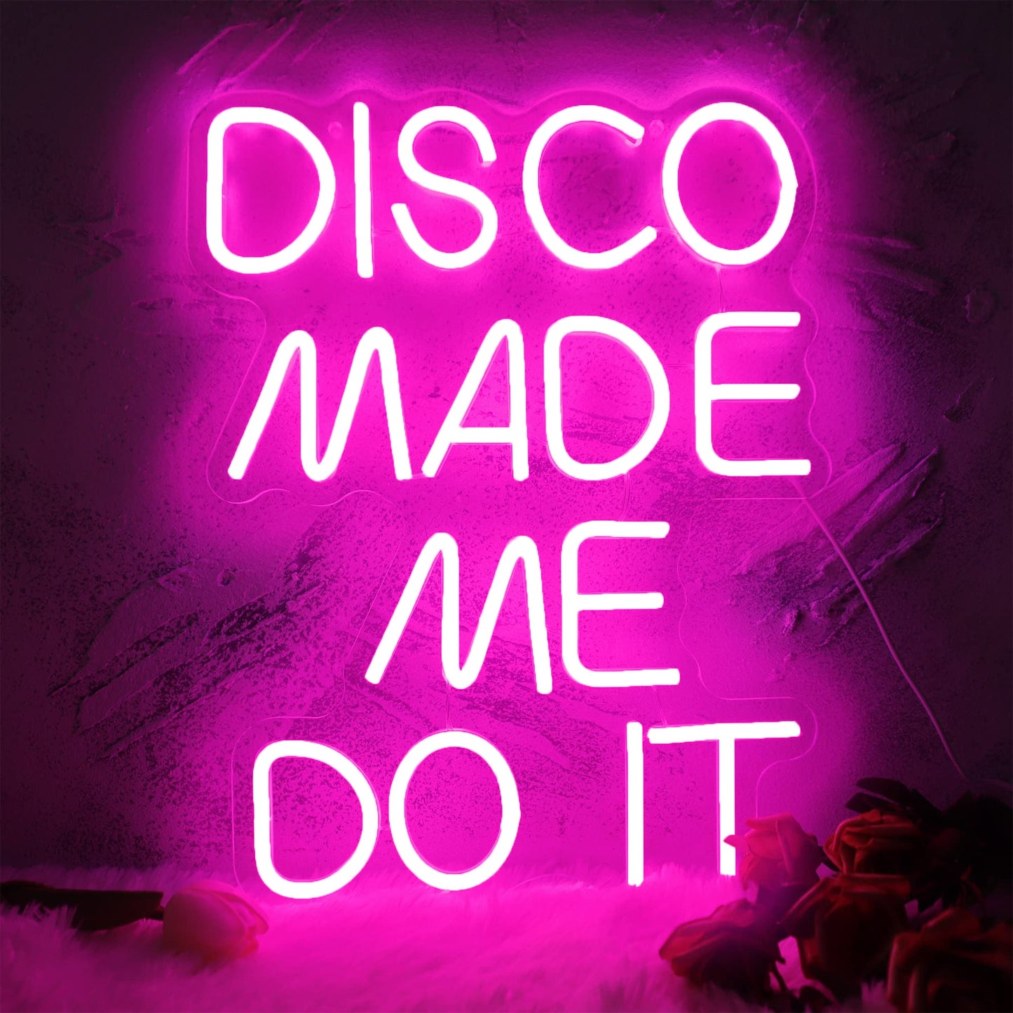 Disco Made Me Do It Led Neon Light Signs For Wall Decor  Pink Neon Light Signs For Bedroom Bachelorette Party Birthday Wedding Engagement Party Bar Club Neon Sign Art Gift(12.4 * 16.1In)