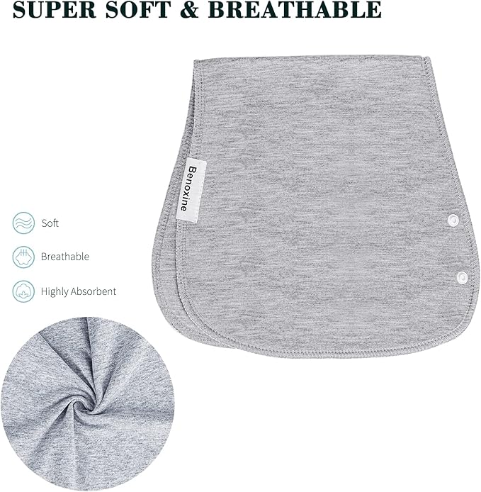 Baby Burp Cloths & Baby Bibs 2-in-1 Design Large Size 3 Layers Thicken Cotton Super Absorbent and Soft Baby Spit Up Burping Rags Baby Burp Cloth Set for Boys and Girls Solid 12 Pack