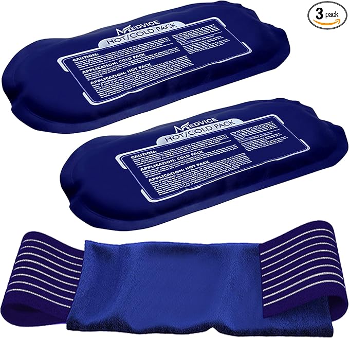 Reusable Hot and Cold Ice Packs for Injuries (3-Piece Set), Joint Pain, Muscle Soreness and Body Inflammation - Reusable G...