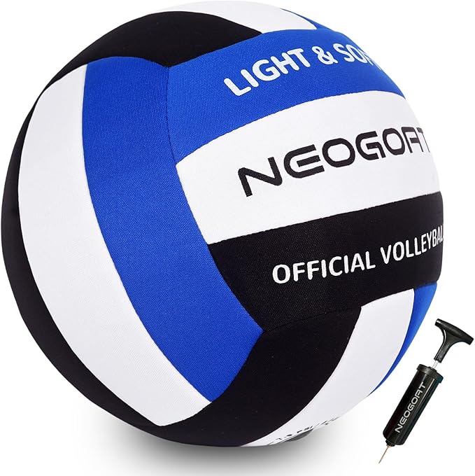 NEOGOAT Soft Volleyball for Indoor Practice-Super Soft & Silent Fabric Indoor Volleyball Lightweight for Kids Youth Beginn...