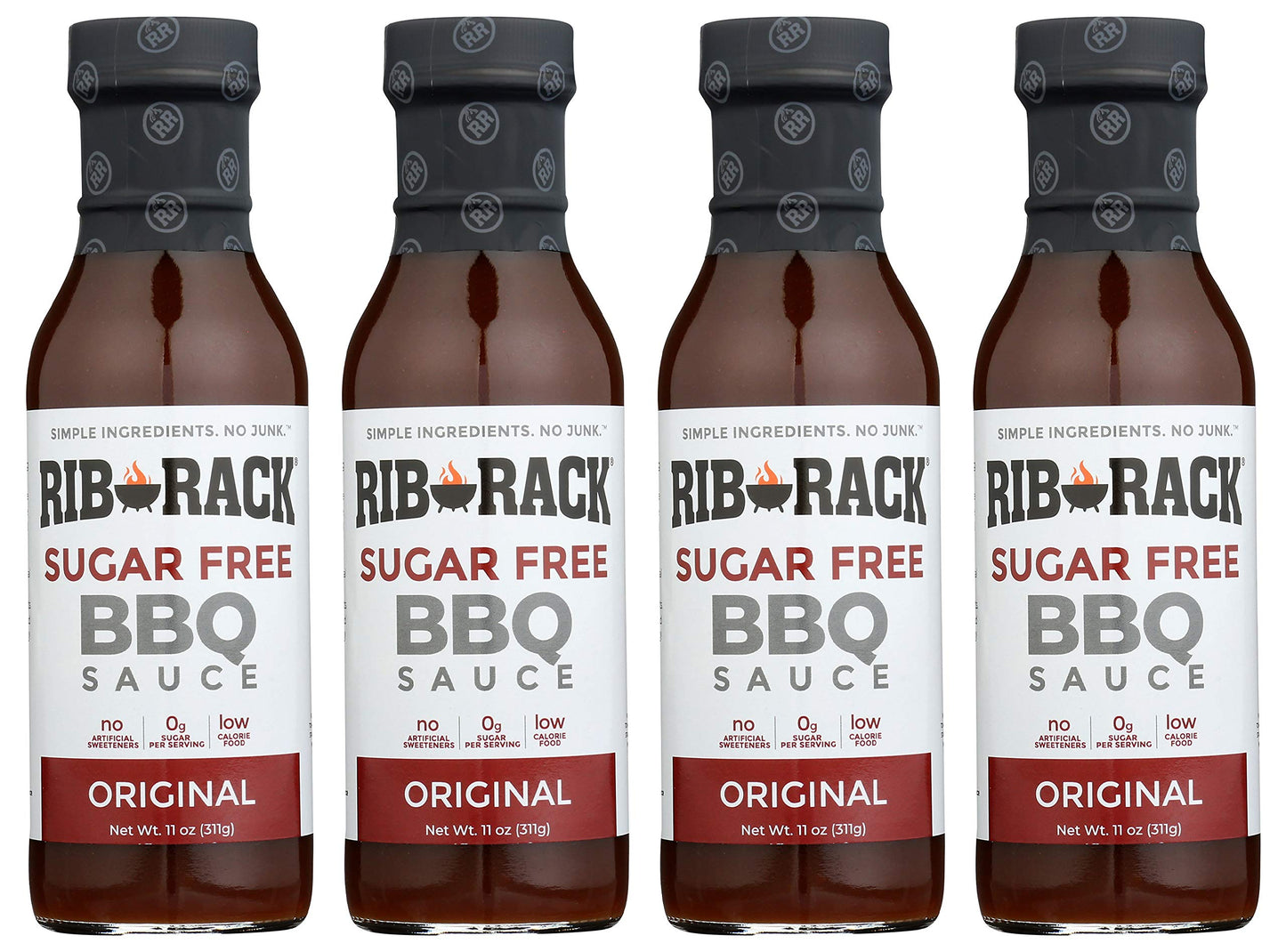 Rib Rack Original Sugar Free BBQ Sauce 11 oz (4 pack)