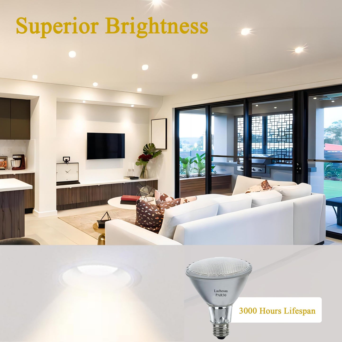 Lachesan Par30 Halogen Flood Light Bulbs120V 75W  Halogen Long Neck Bulb  2700K Warm White Dimmable High Brightness  Great For Accent Lighting  Tracking  Recessed Bulb