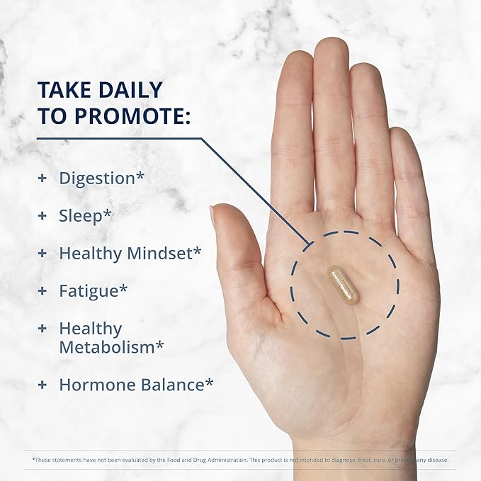 Metagenics HerWellness Naturally Balanced - Hormone Support Supplement* - Aids Sleep, Bloating, Fatigue & More* - Contains Saffron, Licorice Root & Vitamin B6-30 Capsules