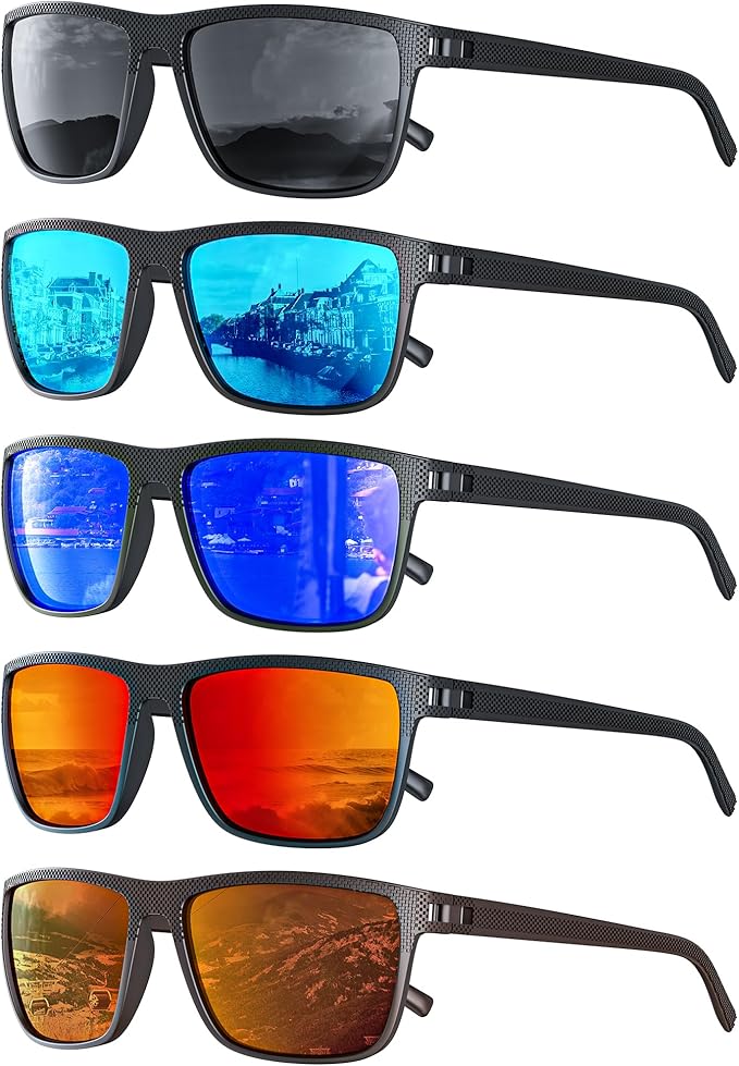 CIFOYA Sunglasses-Men Polarized Mens Sunglasses: Classic Women Sun Glasses UV Protection for Fishing Driving Golf 5PACK