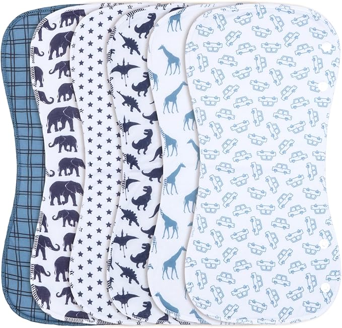 Baby Burp Cloths &Baby B.ibs 2-in-1 Design 3 Layers Thicken Cotton Absorbent and Soft Spit Up Burping Rags Set for Newborn (Multicolor-01)