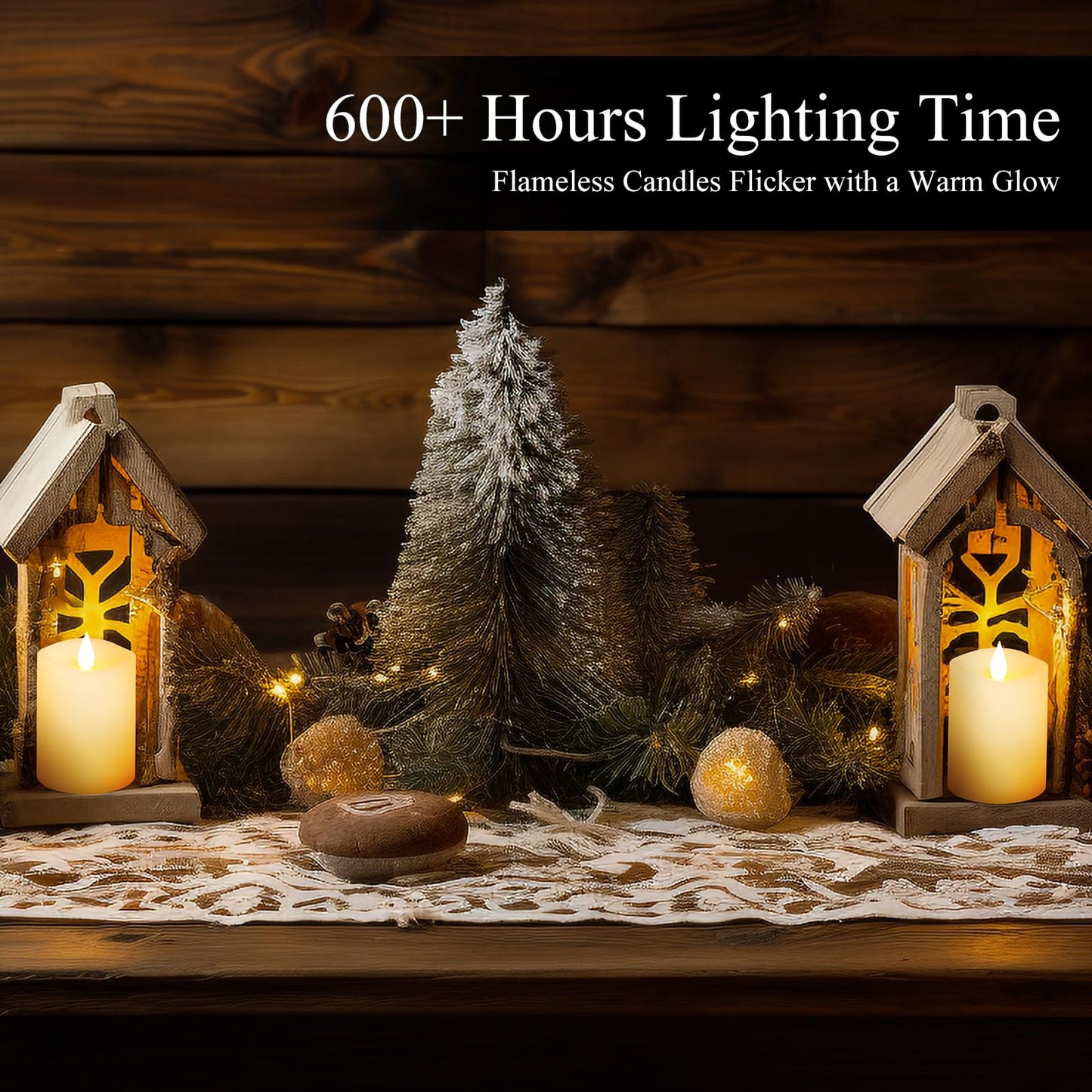 milysoek 3x4 Flickering Flameless Candles Set of 2,Real Wax LED Battery Candles,with Timer,4 inch Flameless Candles with Remote,Battery Operated Candles,for Wedding Holiday Home Decor,Ivory