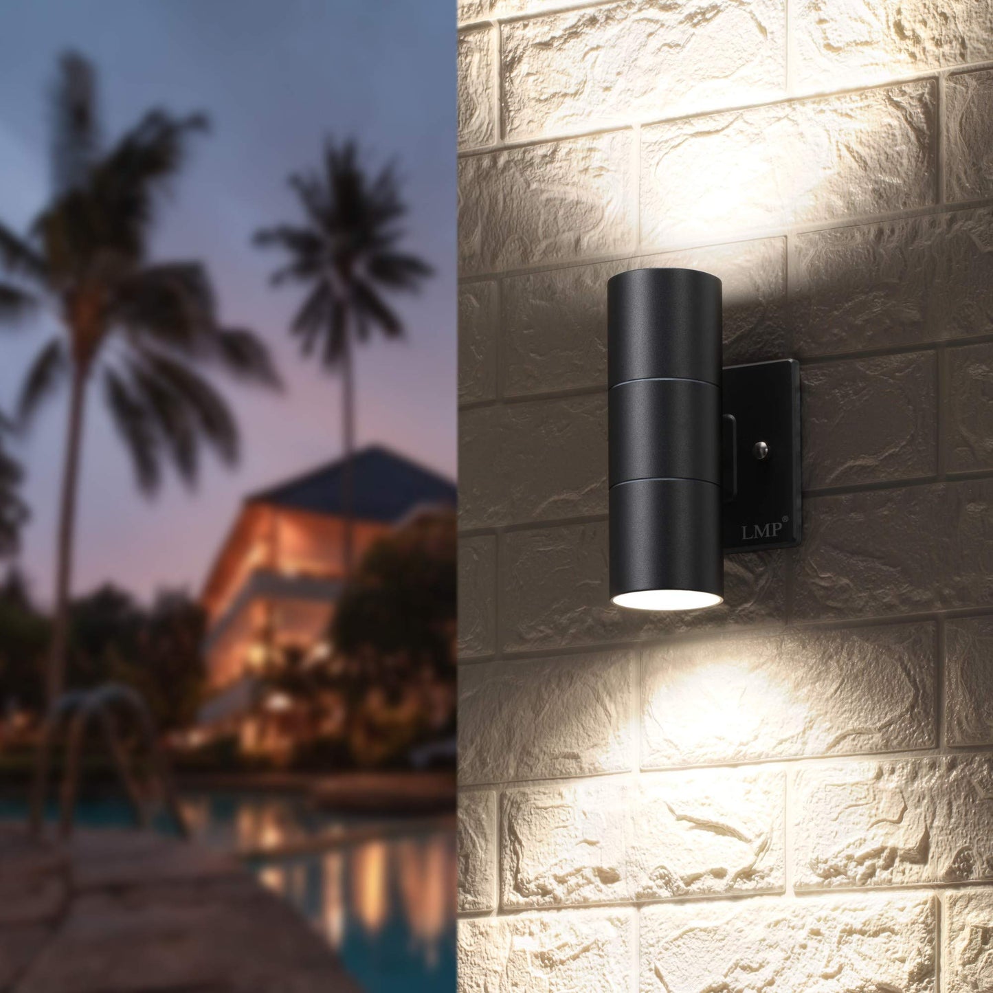 LMP Modern Outdoor Wall Light, Black Aluminum Finish, 4 Pack, Model ZY-B1005BLACK4
