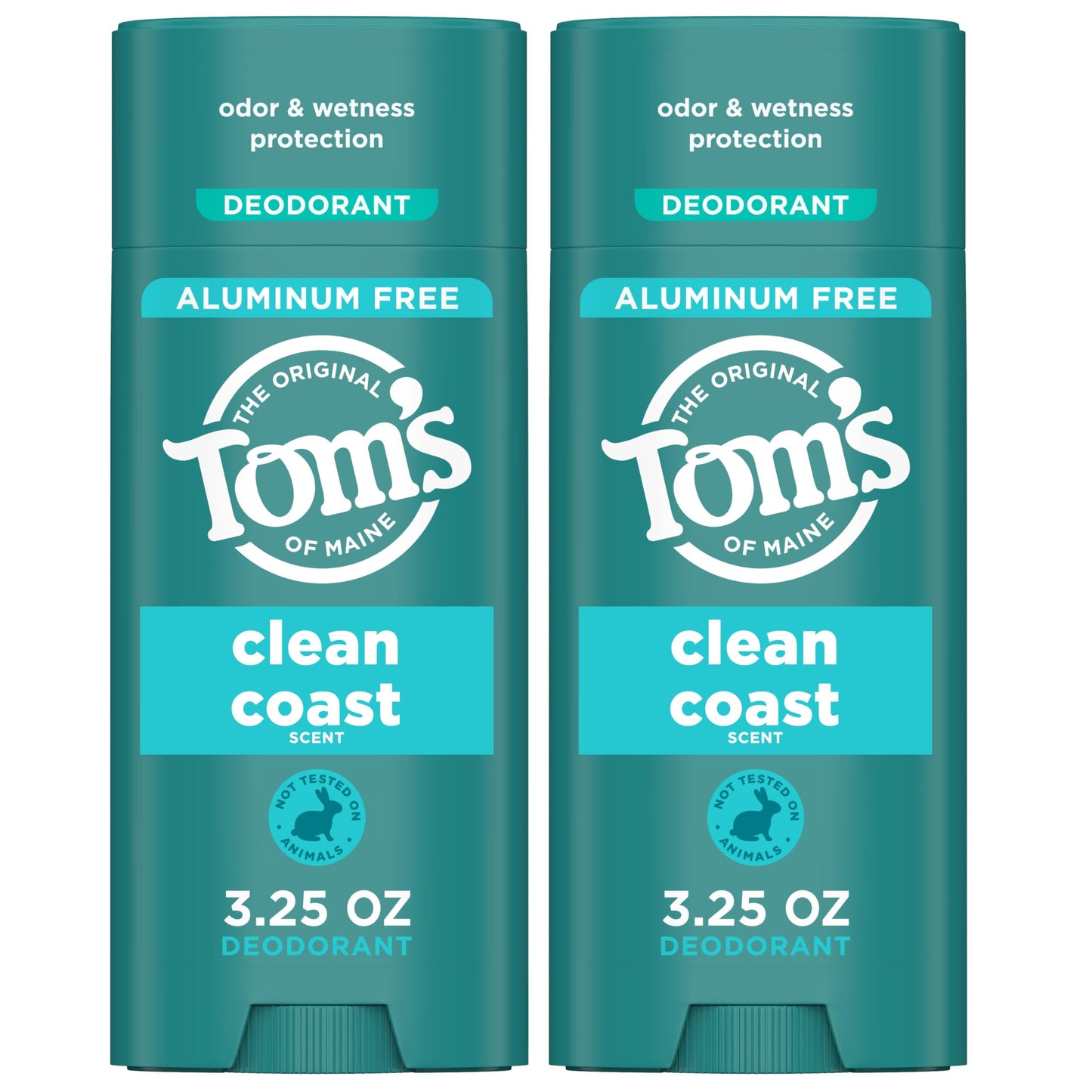 Toms of Maine Clean Coast Aluminum Free Natural Deodorant For Women & Men | Goes on Clear | Odor & Wetness Protection | Naturall